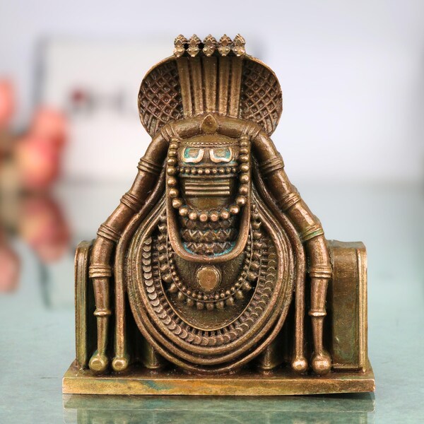 Handcrafted Bronze Shiva Lingam Idol – Panchaloha Chola Art Mahalingam Murti, Traditional South Indian Lingeshwara Shivling