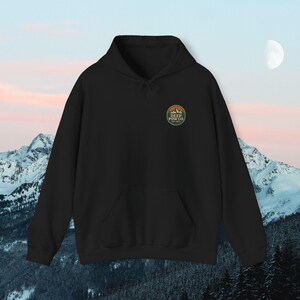 Vintage Snowboarding Hoodie: Surf the Earth Retro Mountain Pullover image 4
