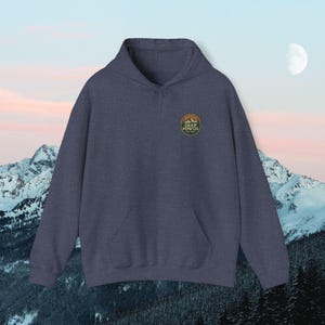 Vintage Snowboarding Hoodie: Surf the Earth Retro Mountain Pullover image 8