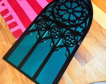 Gothic Mirror - Cathedral Window Arch - Acrylic Plaque - Single Mirror