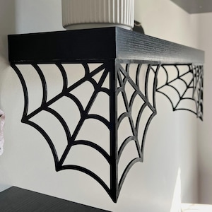 Paire de coins d'étagère en toile d'araignée, support décoratif pour fenêtre, décoration d'Halloween gothique