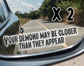 Your Demons Car Mirror Decal Sticker, Funny Auto Accessories (Set of 2)