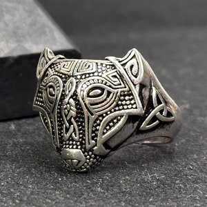 Viking Wolf Fenrir Ring - Viking Silver Ring - Nordic Jewelry - 925 Sterling Silver Ring