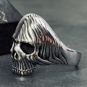 Stylish Skull Ring,Silver 925k Sterling Biker Ring,Gothic Ring,Ring For Men,Shiny Solid Silver Ring