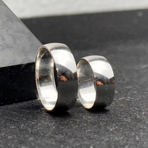Silver Flat Couple Ring - Couple Ring Set - Personalized Rings For Couple - 925k Sterling Silver Wedding Ring