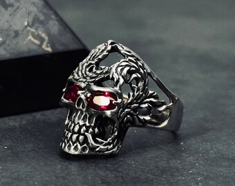 Skull Ring: Chunky Sterling Silver - Handmade Gothic Style