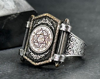 Silver Ring Seal of Solomon - New Design, Powerful Talisman, Spiritual Protection, Unique Gift for Him or Her