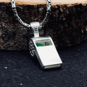 Sterling Silver Whistle Necklace: Dainty Safety Pendant