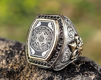 Solomon Seal Luxury Vintage Ring,Vintage Silver Ring,Solomon King Design Ring,925 Sterling Silver Ring,Handmade Silver Ring