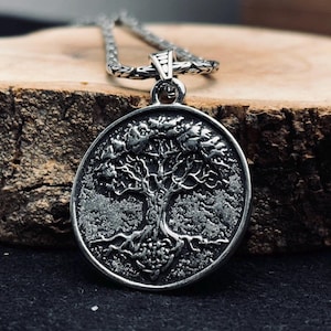 Yggdrasil Silver Necklace: Handmade Viking Tree of Life Pendant