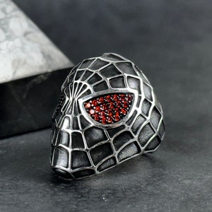Spider Ring: Sterling Silver Statement Jewelry with Zircon Eye