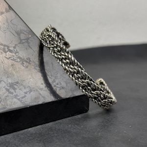 Nordic Bracelet,Sterling Silver Handmade Bracelet,Cuff Bracelet For Men,Unique Bracelet For Him,Bold Bracelet Big Bracelet