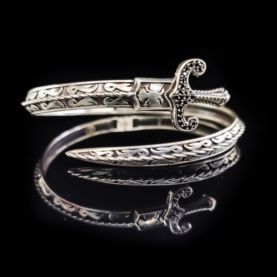 Silver Sword Bracelet , Handmade Bracelet , Mens Zulfiqar