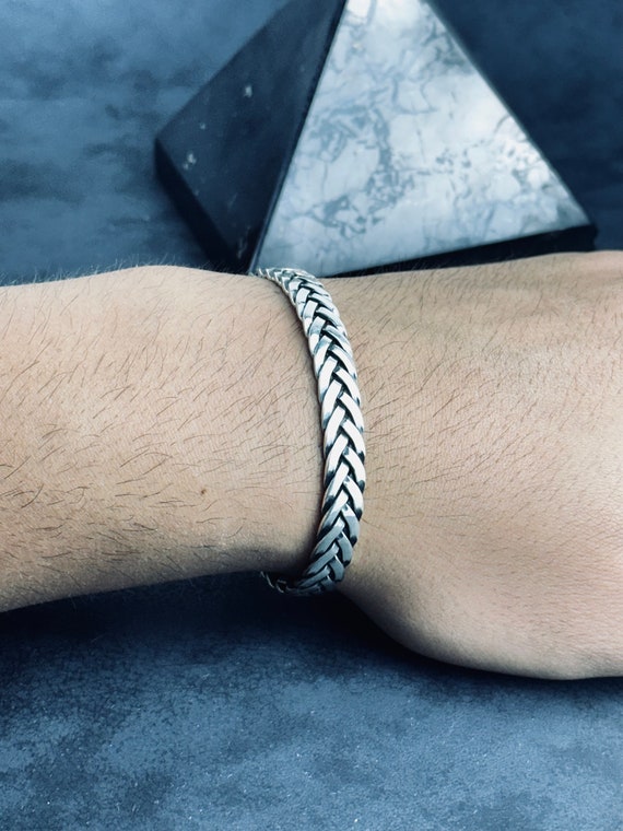 ビザンチンブレスレット：スターリングシルバー古代ローマスタイル 