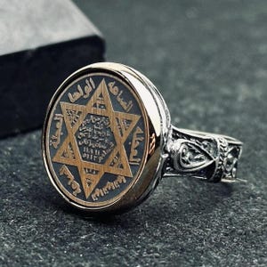 Seal of Solomon Sterling Silver Ring - Handmade Spiritual Amulet