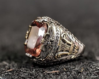 Sterling Silver Sultanite Ring: Ancient Rome Style, Color Changing Gemstone