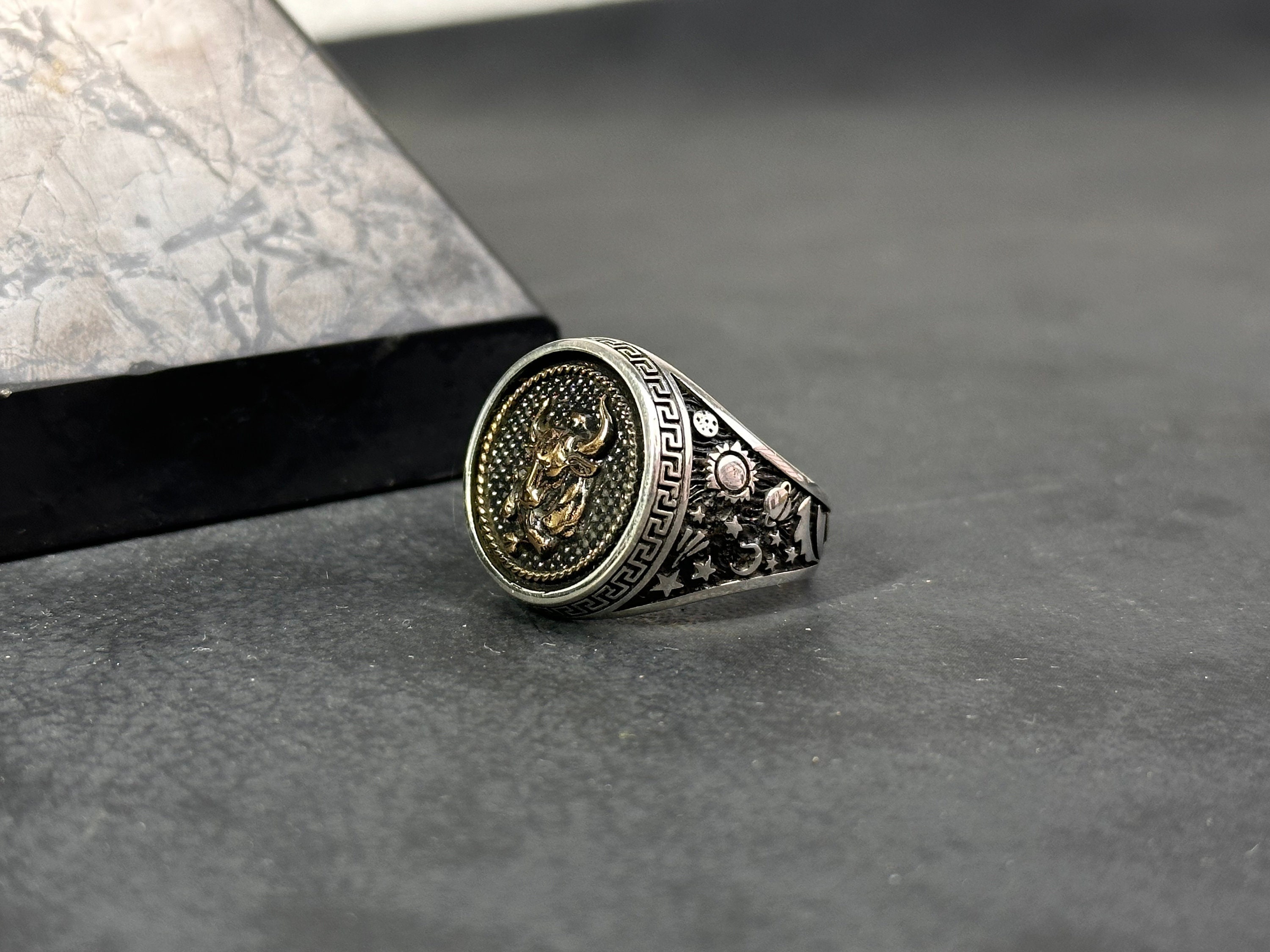 Sterling Silver Taurus Zodiac Ring: Horoscope Astrology