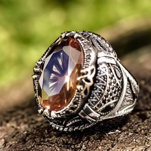Handmade Sterling Silver Sultanite Ring: Rare Color Change Gemstone