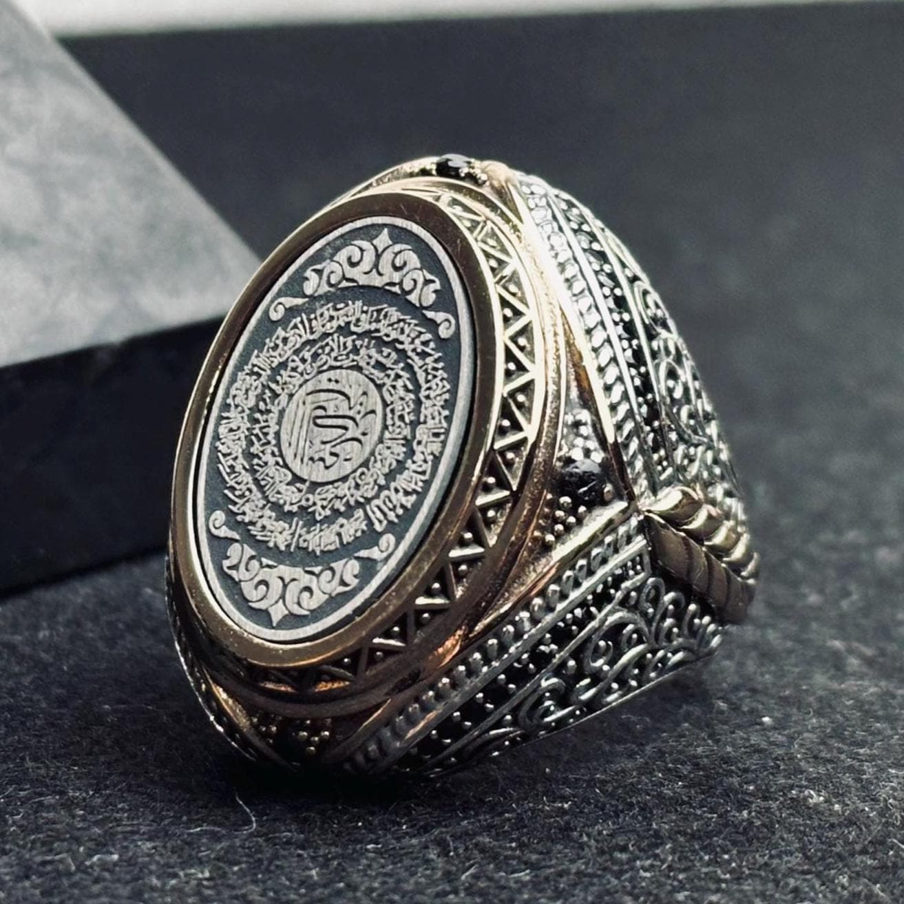 Turkish Handmade Men's Ring With Surah Al-inshirah Arabic