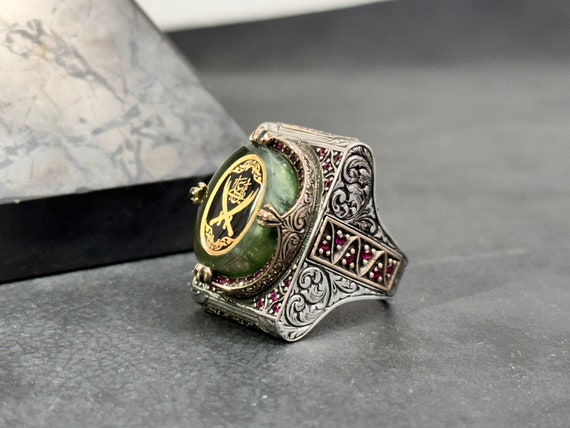 Zulfiqar Sword Ring: Handmade Sterling Silver, Large Men's Signet