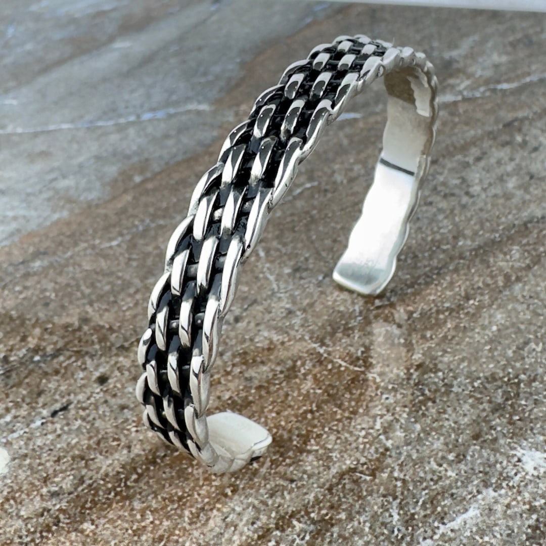 ブレスレット BLENDOFF Blade Cuff Bracelet Silver 925 Braided Silver Cuff Bracelet - 925 Sterling Silver