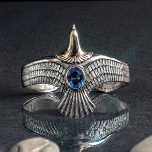 Aquamarine Silver Hand Cuff,Handmade Silver Hand Cuff,Sterling Hand Cuff