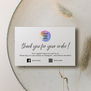 White Personalised Business Card Pack, Thank You For Your Order Business Cards, Small Mini Handmade Business Stationery