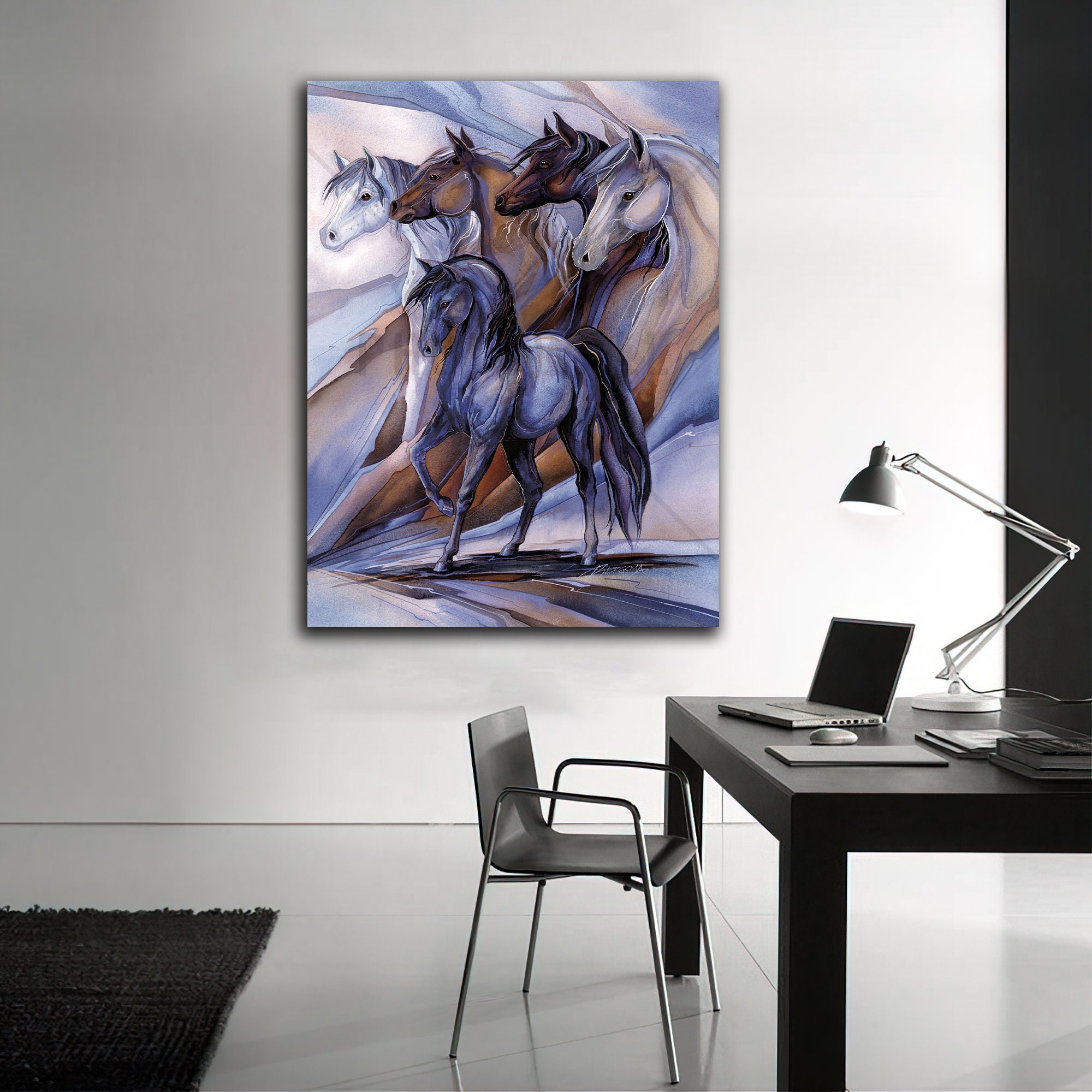 Colorful Horse Canvas Painting Horse Painting Oil Painting Etsy