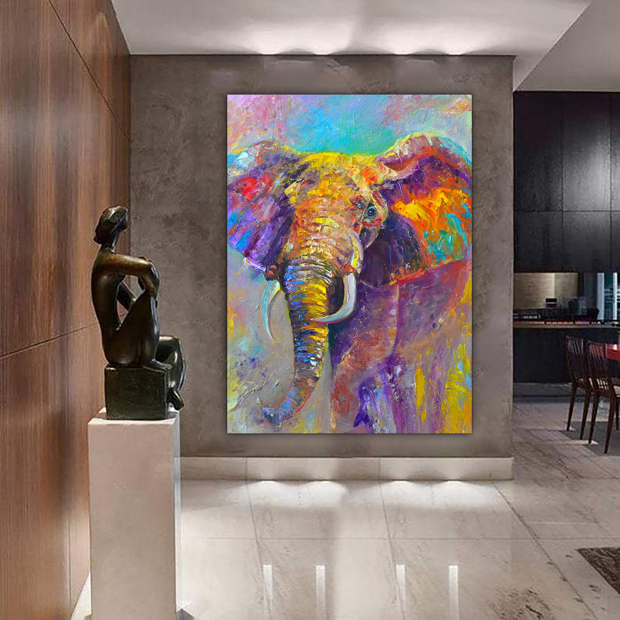 Papier Peint Mural Poster Photo Géant 3D Éléphant d'Afrique