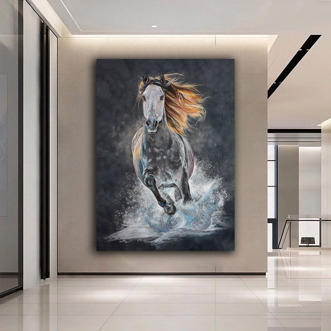 Running Horse Canvas Painting Horse Painting Oil Painting Etsy