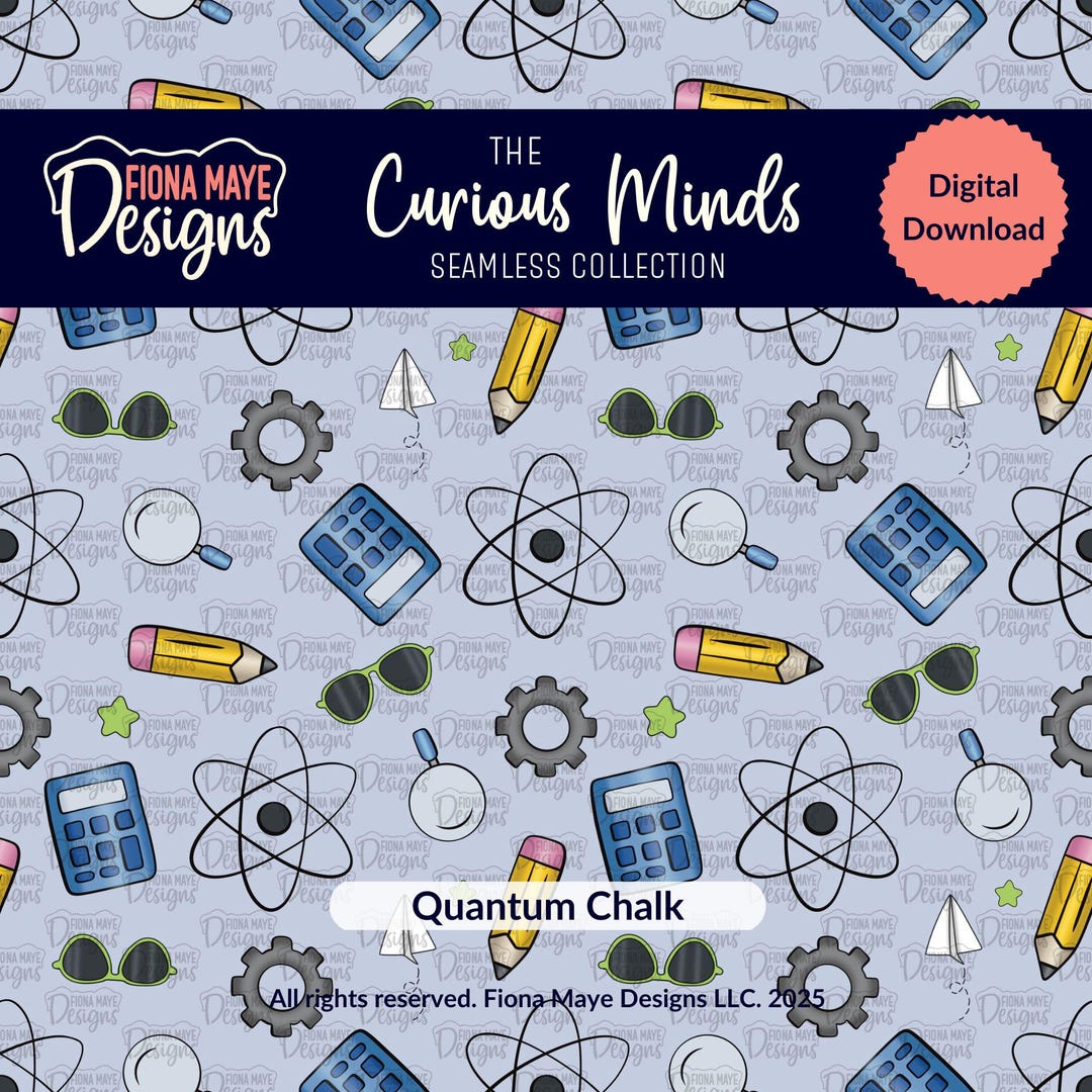 Science And Math Pattern Png STEM Classroom Seamless Pattern: Science Math Icons PNG (digital ...