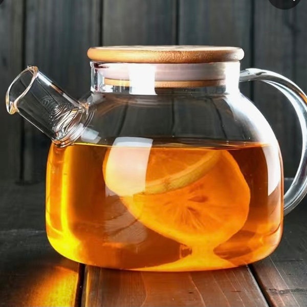 Thickened High Borosilicate High Temperature Glass Tea Pot With Tea Infusers For Loose Blooming Tea