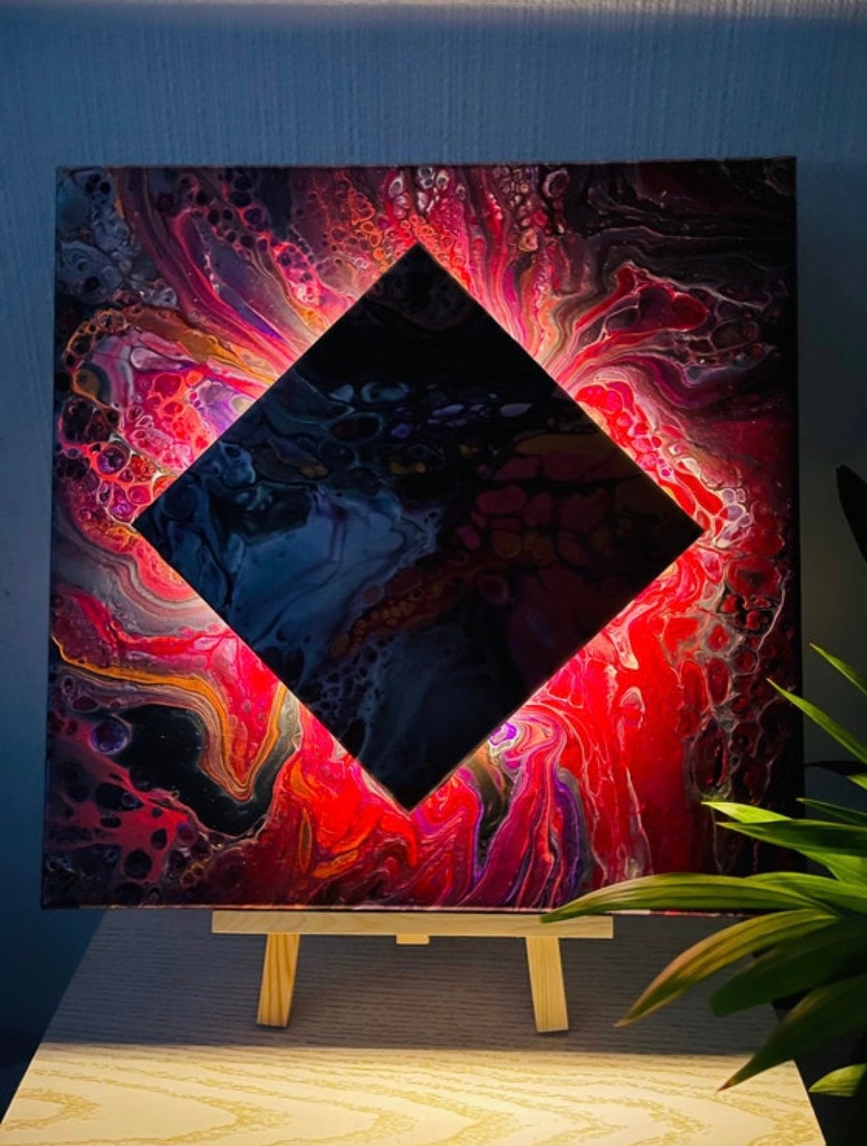 Tableaux Acrylique Pouring Lumineux