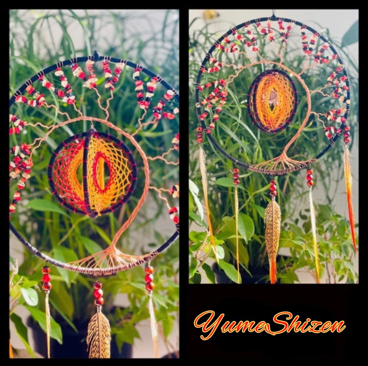 Attrape Rêves et Arbre de Vie Jaspe Cornaline Citrine Onix