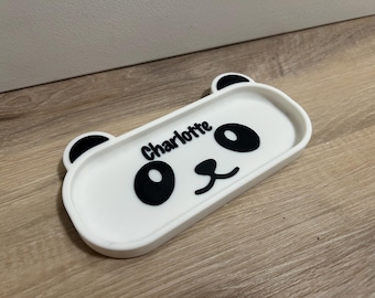 Spersonalizowana tacka na okulary w kształcie pandy | Organizer na okulary dla dzieci