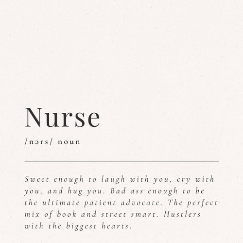 A4 Nurse Definition Poem Print Dictionary Style Etsy