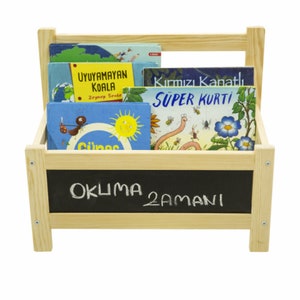Montimania Personalized Kids and Toddler Bookshelf and Toy Storage, Nursery Bookcase Chalkboard, Kids Room Bookshelf, Montessori Shelves