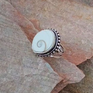 Natural Shiva Eye Statement Ocean Ring, 925 Sterling Silver Round Balls Design Handmade Bohemian Statement Ring Gift For Her