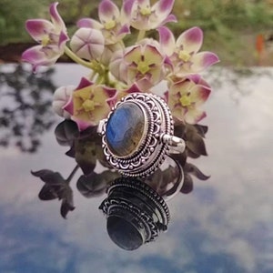 Natural Labradorite Compartment Ring, Secret Compartment Ring, Gift For Her, 925 Sterling Silver  Ring, Locket Ring, Pill Box Ring