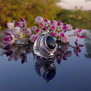 Handmade Black Onyx Sterling Silver Compartment Ring