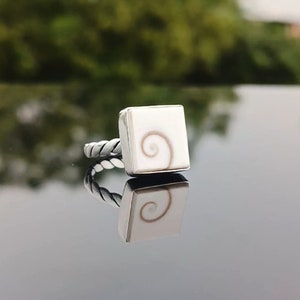 Ocean Shiva Eye Statement Band Ring, Handmade 925 Sterling Silver Band Ocean Bohemian Ring Gift For Her