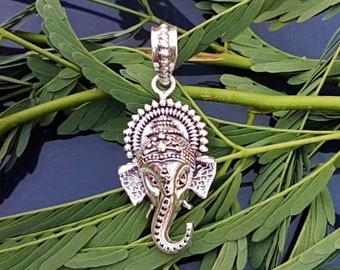 Ganesha Pendant Lord Ganesha Necklace Indian Charm Accessory Auspicious Elephant 925 Sterling Silver