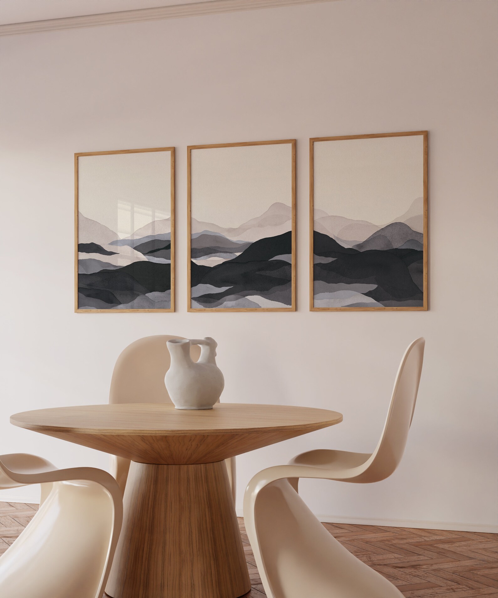 3 Piece Black and Gray Wall Art Set Bedroom Wall Artblack Etsy