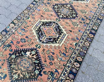Vintage Runner rug - Turkish Rug Narrow Rug - Antique Rug Persiani Hall Way Rug - Boho Rug Tribal Rug Long Runner Woven Rug 3.3x14.1 Ft rug