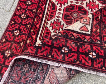 Afghan Rug Hand Knotted Wool Persian Rug - Turkish Rug Antique Vintage Rug - Runner Rug: Vintage Oushak Rug 2.8x5.1 Ft Rug Area Rug