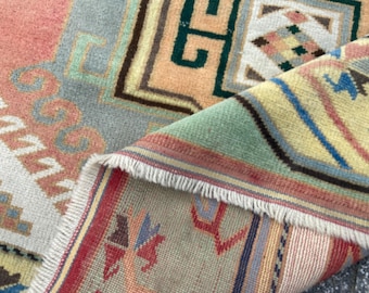 Tappeto Persiani Tappeto turco - Tappeto Persiani vintage - Tappeto antico - Tappeto orientale - Tappeto runner Tappeto in lana - Tappeto Boho - Tappeto Oushak 4.1x6.4 Ft Rug