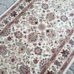 Antique Persian Runner Rug: Handmade Floral Kitchen Rug (2.6x9.8 Ft) Oushak rug Original - Hall Way Rug - Wool Rug Rustic Decor Rug