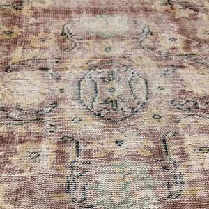 Vintage Anatolian Wool Rug: Large Decorative Persian Rug 5.5x9.3 Ft Rug - Oushak Turkish Rug - Unique Rug - Beuatiful Motif Rug Runner Rug