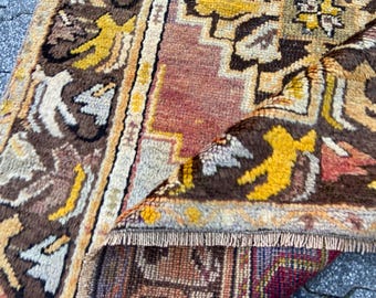 Persiani Rug Turkish Rug Vintage Persiani Rug - Antique Rug - Oriental Rug - Runner Rug Wool Rug - Handwoven Rug - Oushak Rug 3.1x9 Ft Rug