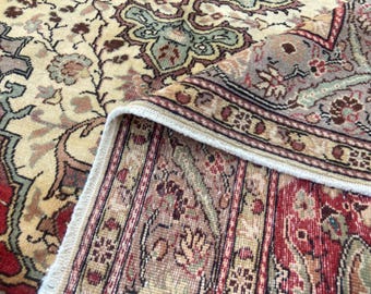 Large Hand-Knotted Persian Rug 6.2x9.9 Ft Rug - Antique Rug Oriental Boho Rug - Turkish Rug Unique Rug - Wool Vintage Rug Bohemian Area Rug